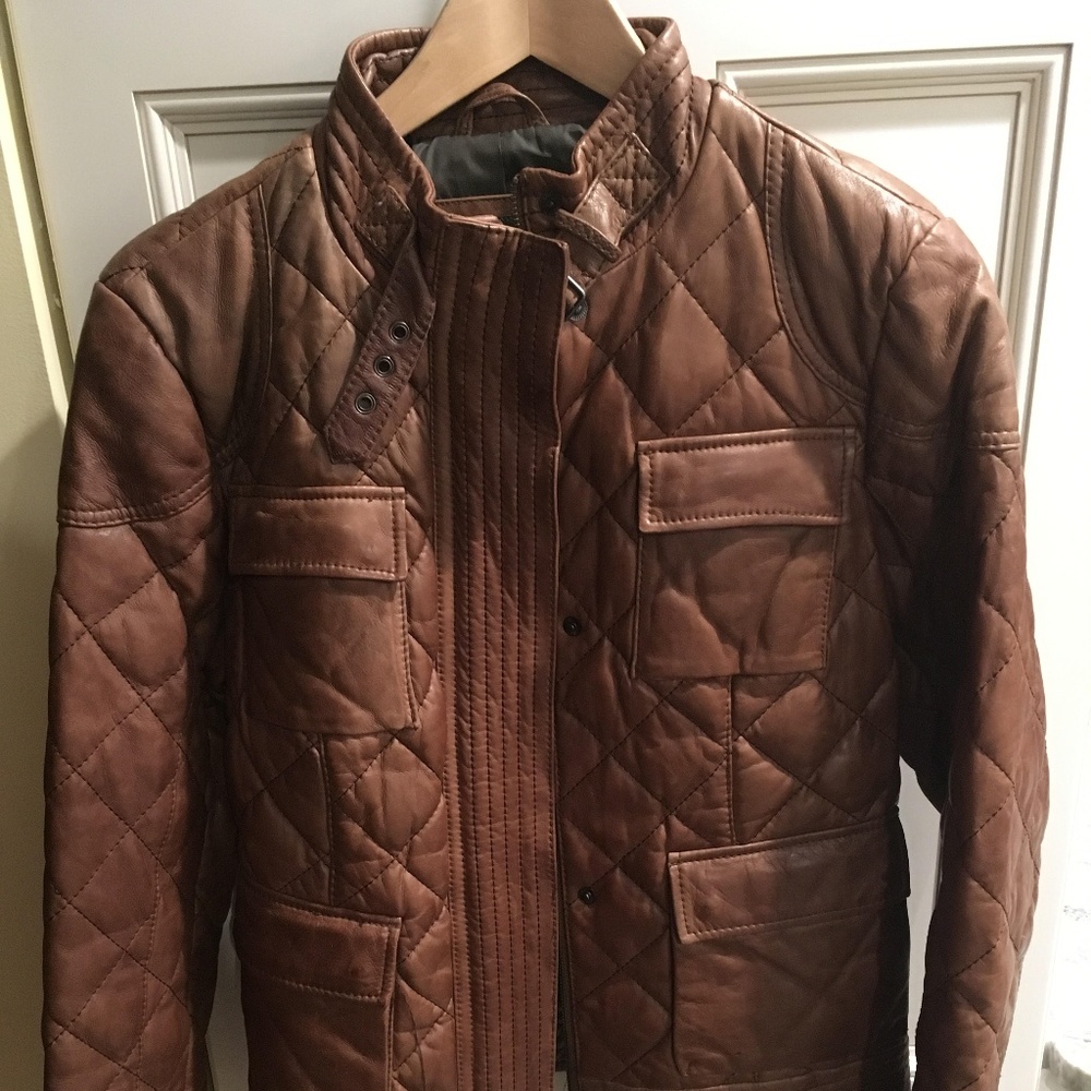 NWOT Leather Jacket Eddie Bauer